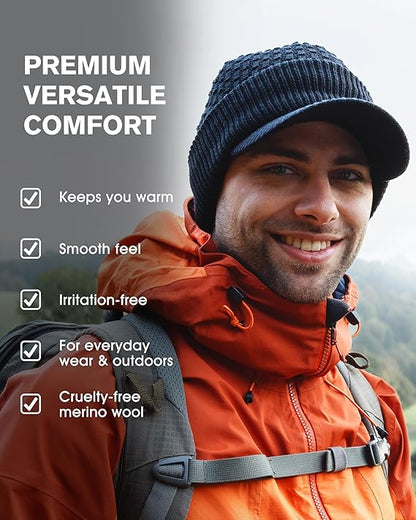 PolarWool™ Merino Wool Beanie with Brim