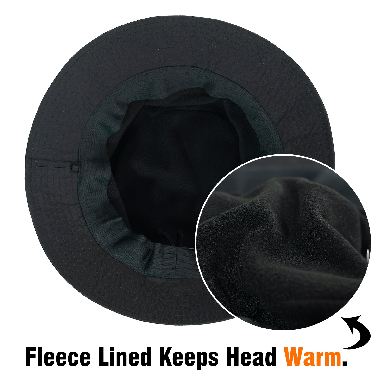 TOP-EX XL XXL Men's Winter Bucket Hat Rain Hats Waterproof Hats Fleece Lined Cold Weather Hats TOP-EX