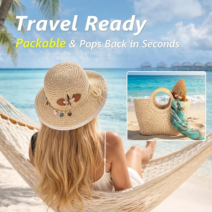 UVCoolix™ ChicPony Cooling UPF80+ Wide Brim Straw Sun Hat