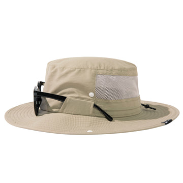 TOP-EX L/XL/XXL UV50+ Waterproof Wide Brim Sun Hat w/ Breathable Vented Mesh & Sunglasses Lock