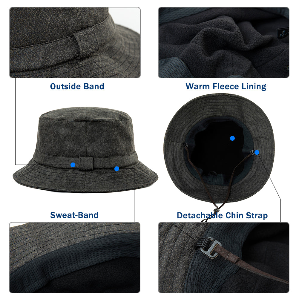 Waterproof Waxed Cotton Bucket Hats Rainproof L/XL/XXL TOP-EX