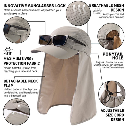 Neck Flap Baseball Cap