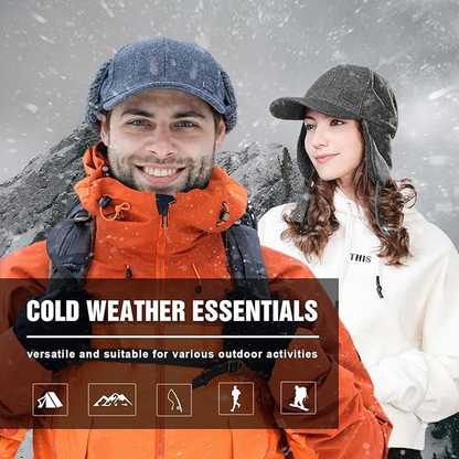 Wool Fleece Earflap Baseball Cap – Warm Winter Hat