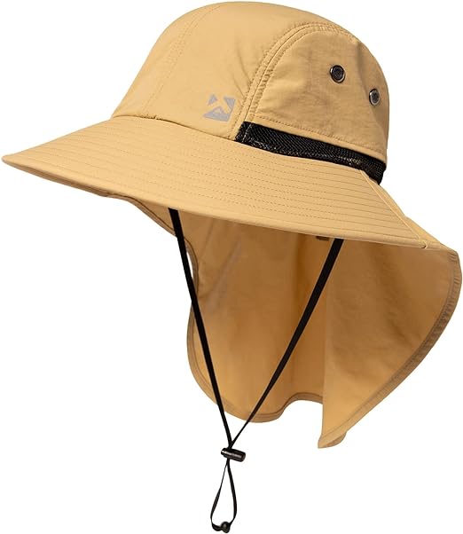 TOP-EX Oversized XL XXL Mens Sun Hat Big Head Neck Flap Shade Waterproof UPF50+ Wide Brim Hat Fishing Safari TOP-EX