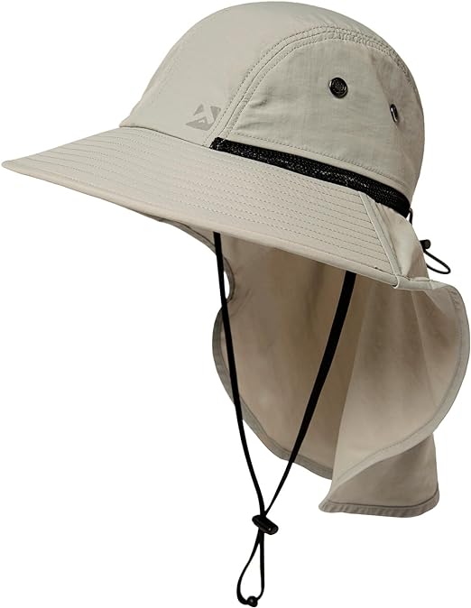 TOP-EX Oversized XL XXL Mens Sun Hat Big Head Neck Flap Shade Waterproof UPF50+ Wide Brim Hat Fishing Safari TOP-EX