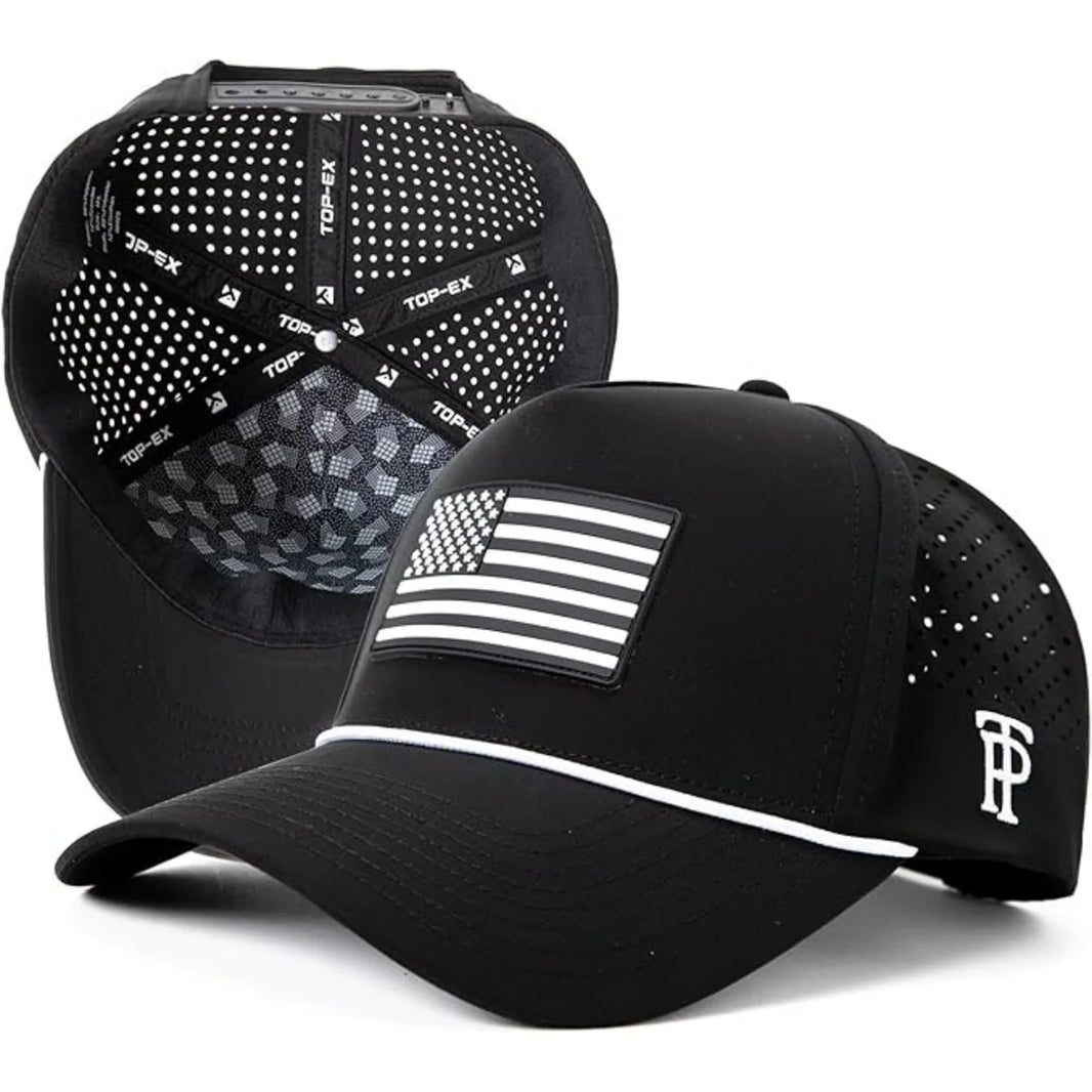 Black American Flag Rope Golf Cap UVCoolix™ Snapback