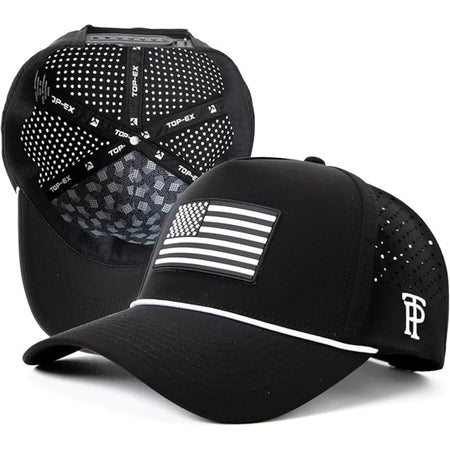 Black American Flag Rope Golf Cap UVCoolix™ Snapback
