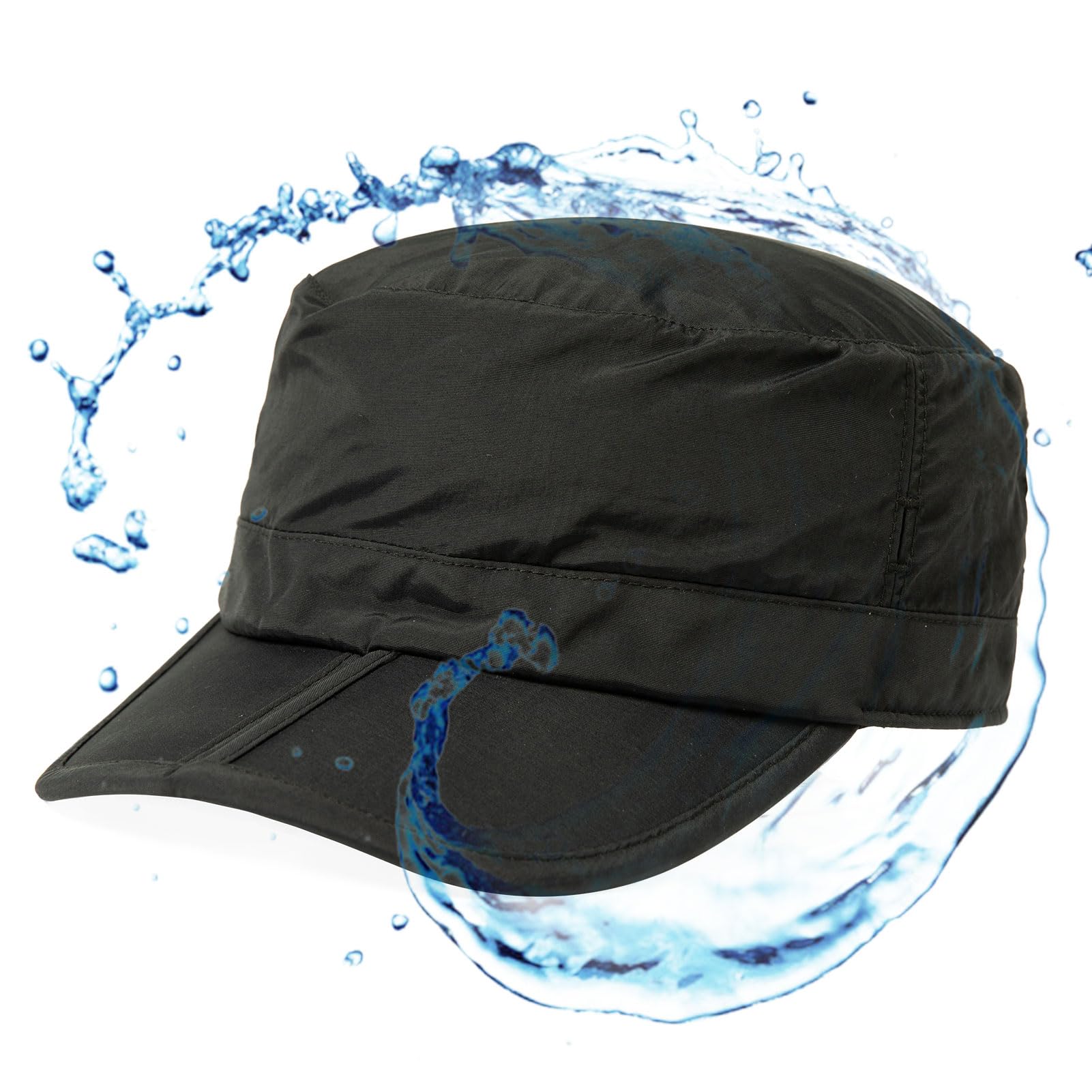 TOP-EX?XL?XXL?Waterproof?&?UV50+?Army?Cap?w/?Foldable?Brim?&?Card?Pocket?61-65CM