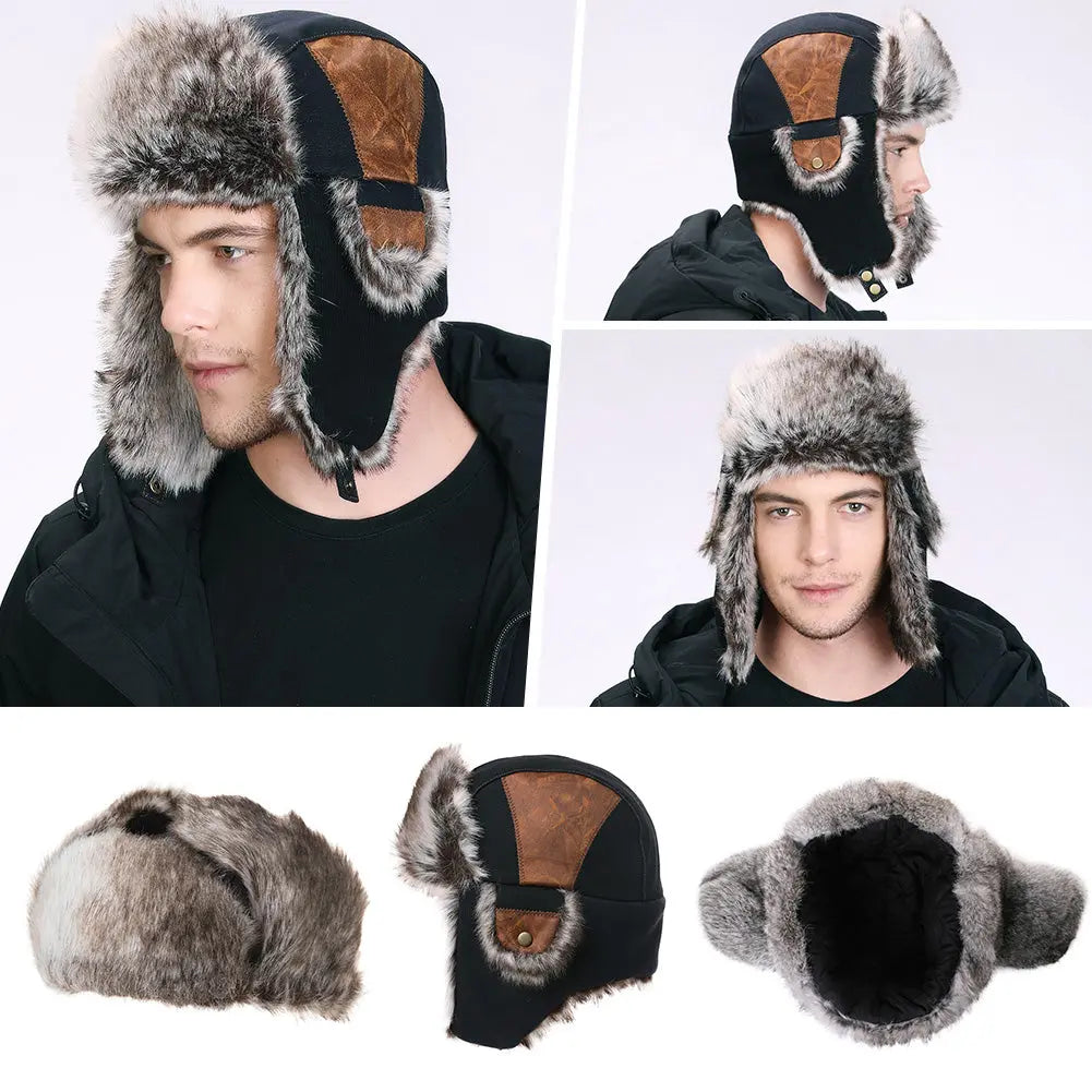 TOP-EX Mens Hunting Trapper Hats Winter Warm Earflap Ushanka Russian Hiking Skiing TOP-EX
