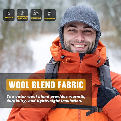 Wool Fleece Earflap Baseball Cap – Warm Winter Hat