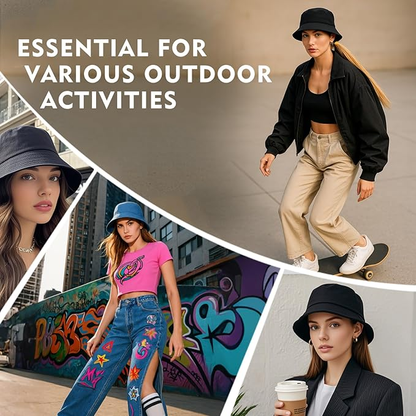 Ponytail Packable Bucket Hats