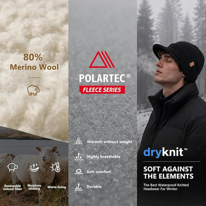 DryKnit™ x Polartec® | StormShield Merino Wool Visor Beanie