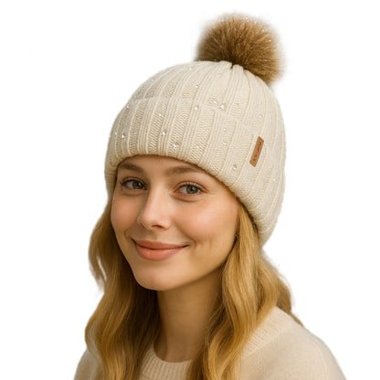 DryKnit™ Waterproof Pom Beanie – Fleece Lined Winter Hat