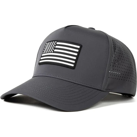 Charcoal American Flag Baseball Cap UVCoolix™ Cooling Snapback
