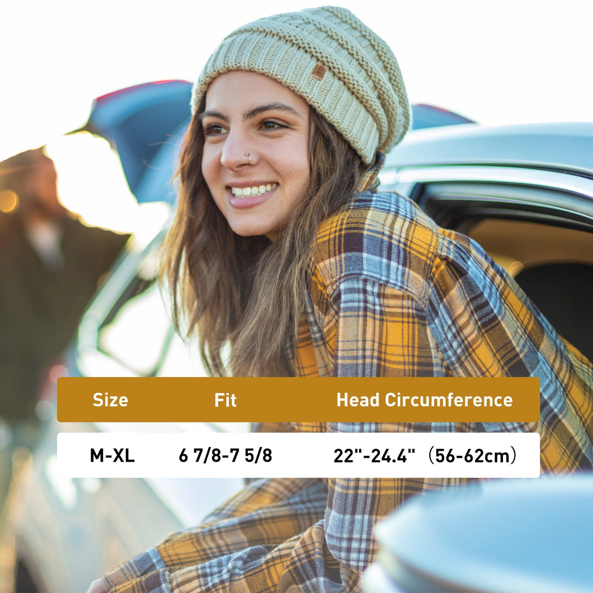 100% Merino Wool Slouchy Beanie for Women Fleece Lining TOP-EX