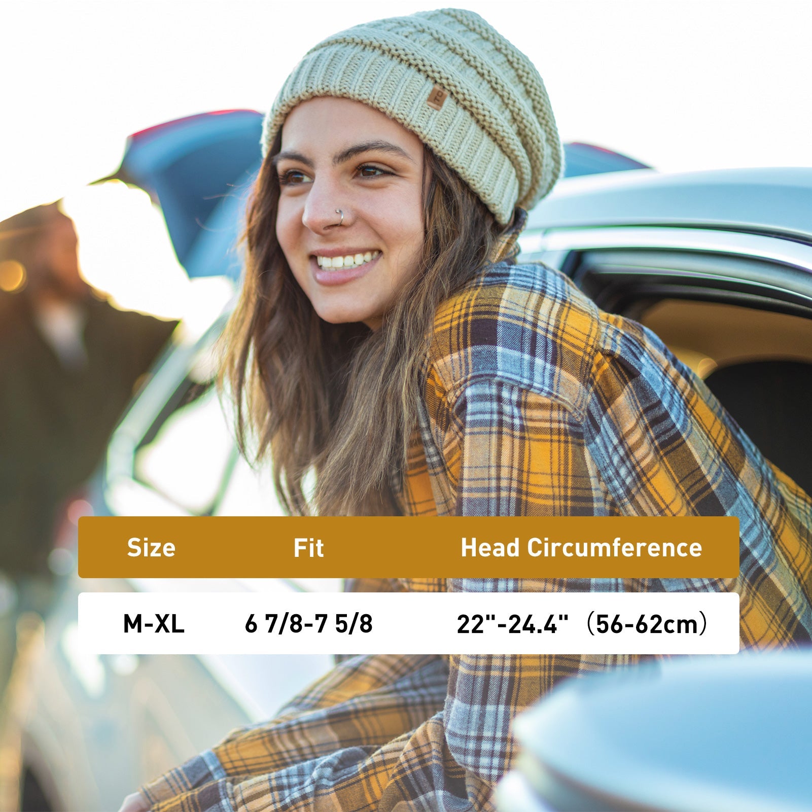 100% Merino Wool Slouchy Beanie for Women Fleece Lining TOP-EX