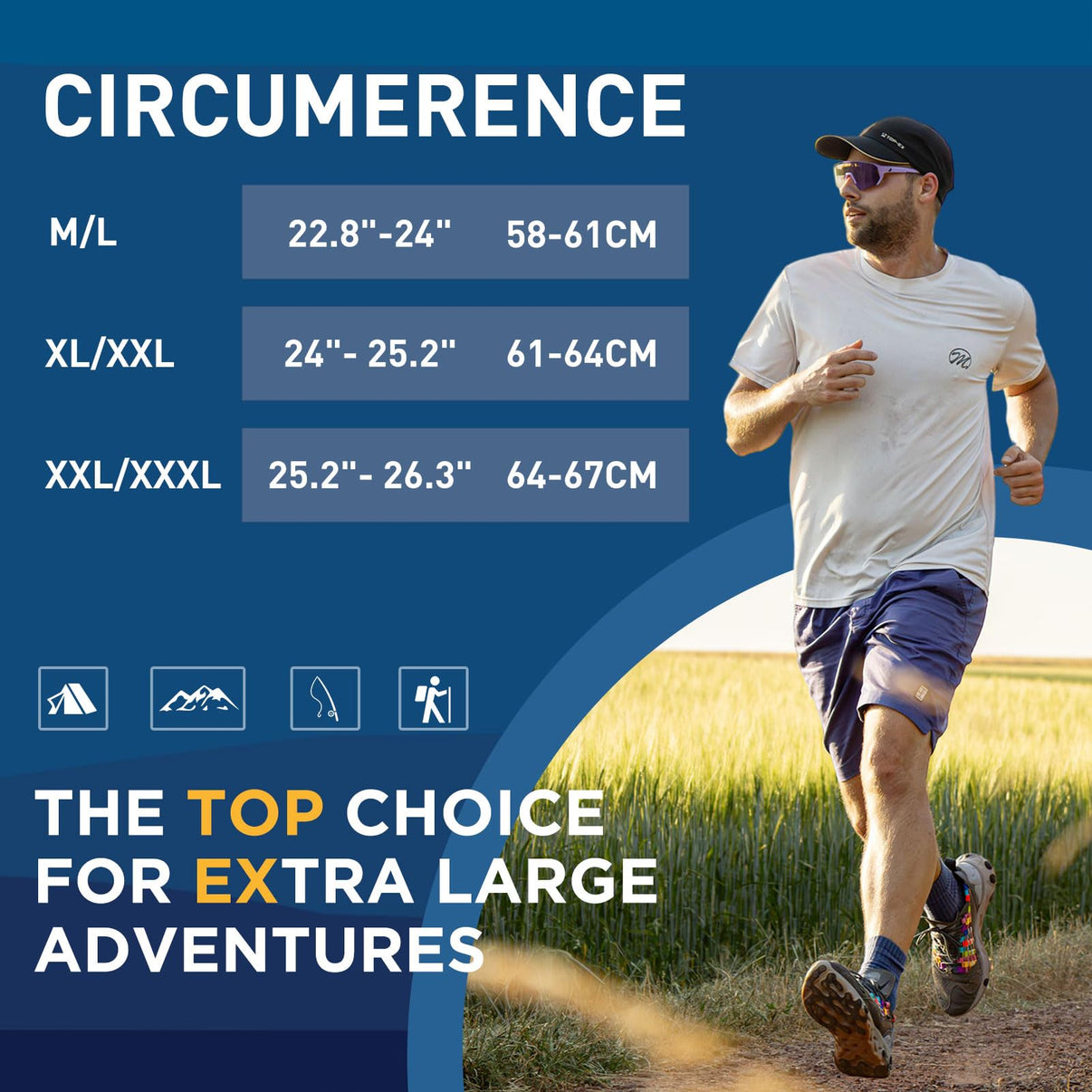 TOP-EX Oversize XL XXL XXXL Golf Running Cap Waterproof & Breathable All-Weather Cap TOP-EX