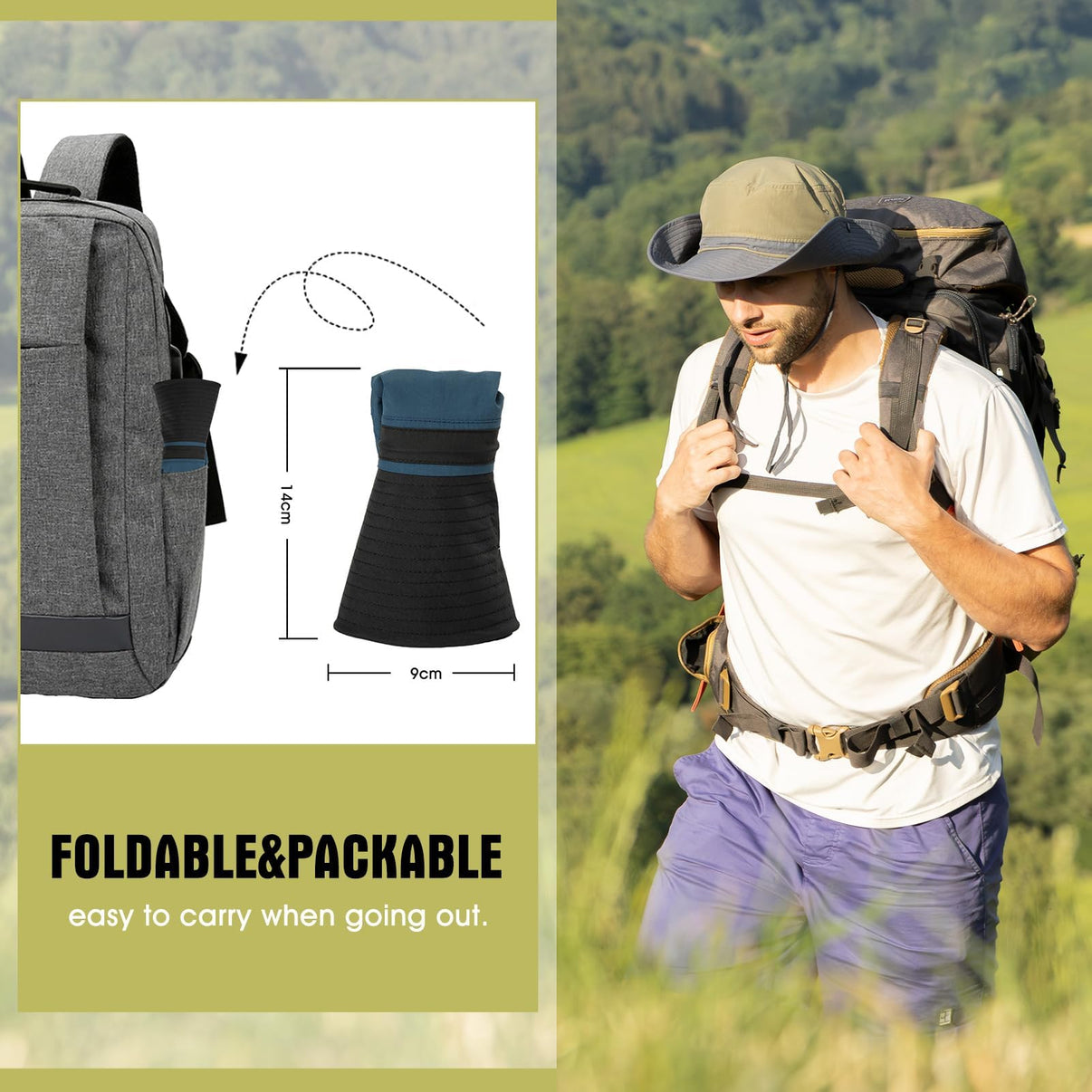 UV50+ Waterproof Wide Brim Safari Hat M/L/XL/XXL TOP-EX