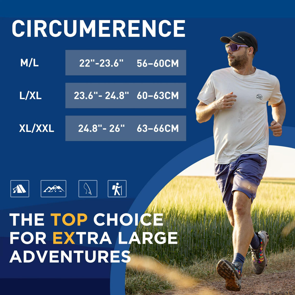 5-Panel Water-Resistant Baseball Performance Cap M/L/XL/XXL TOP-EX