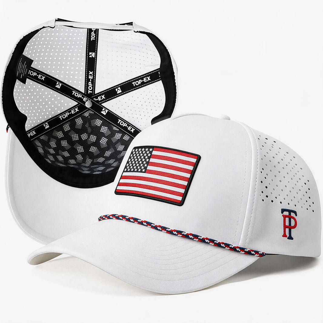 White American Flag Rope Golf Cap UVCoolix™ Snapback TOP-EX