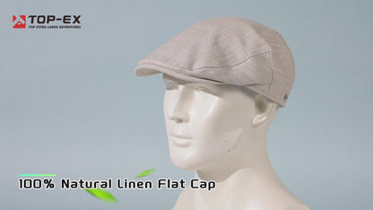 100% Linen Flat Cap with Cotton Lining