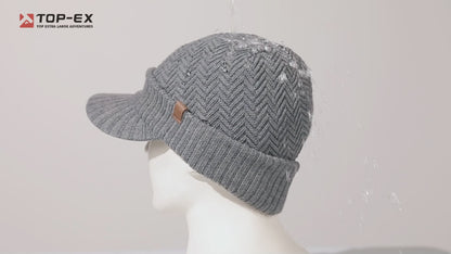 DryKnit™ Waterproof Merino Wool Beanie & Neck Warmer Set – Fleece Lined Winter Hat