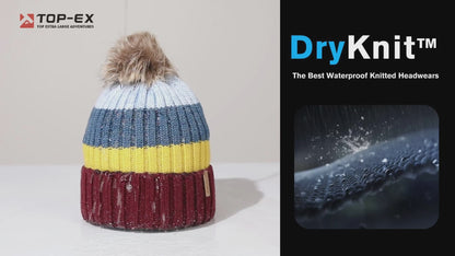 DryKnit™ Waterproof Pom Beanie – Fleece Lined Winter Hat