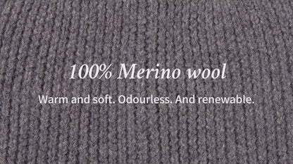 100% Merino Wool Cuffed Beanie Hat – Soft, Breathable & Stretch Fit for Men & Women