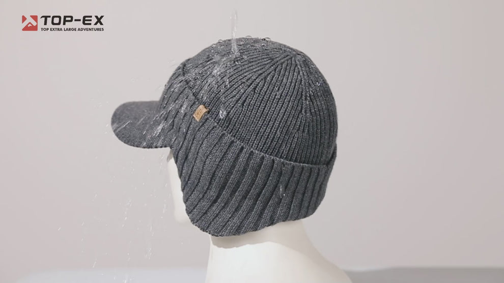 CAPPELLO CUFFIA IMPERMEABILE ANTIVENTO FASCIA PARAORECCHIE IN PILE UOMO DONNA eB
