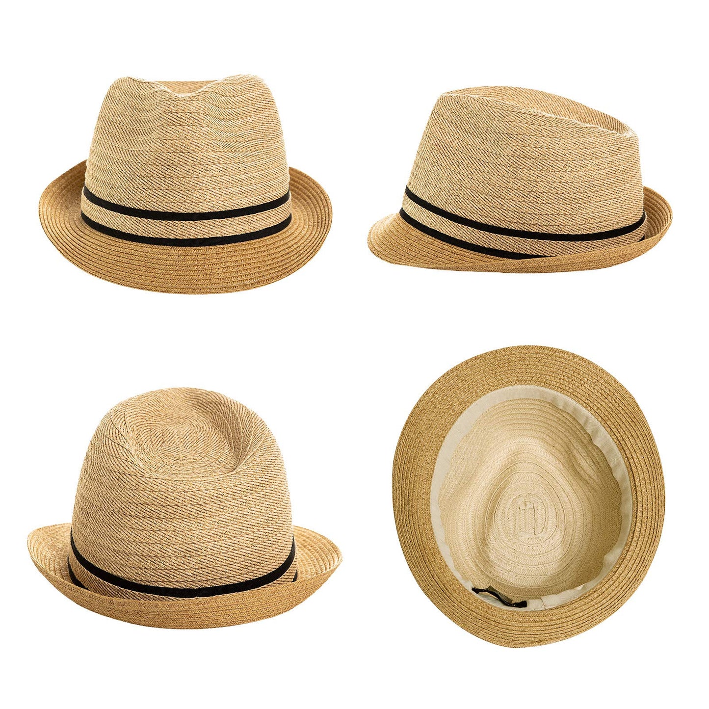 1920s Straw Panama Fedora Hat