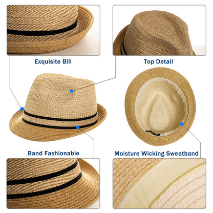 1920s Straw Panama Fedora Hat