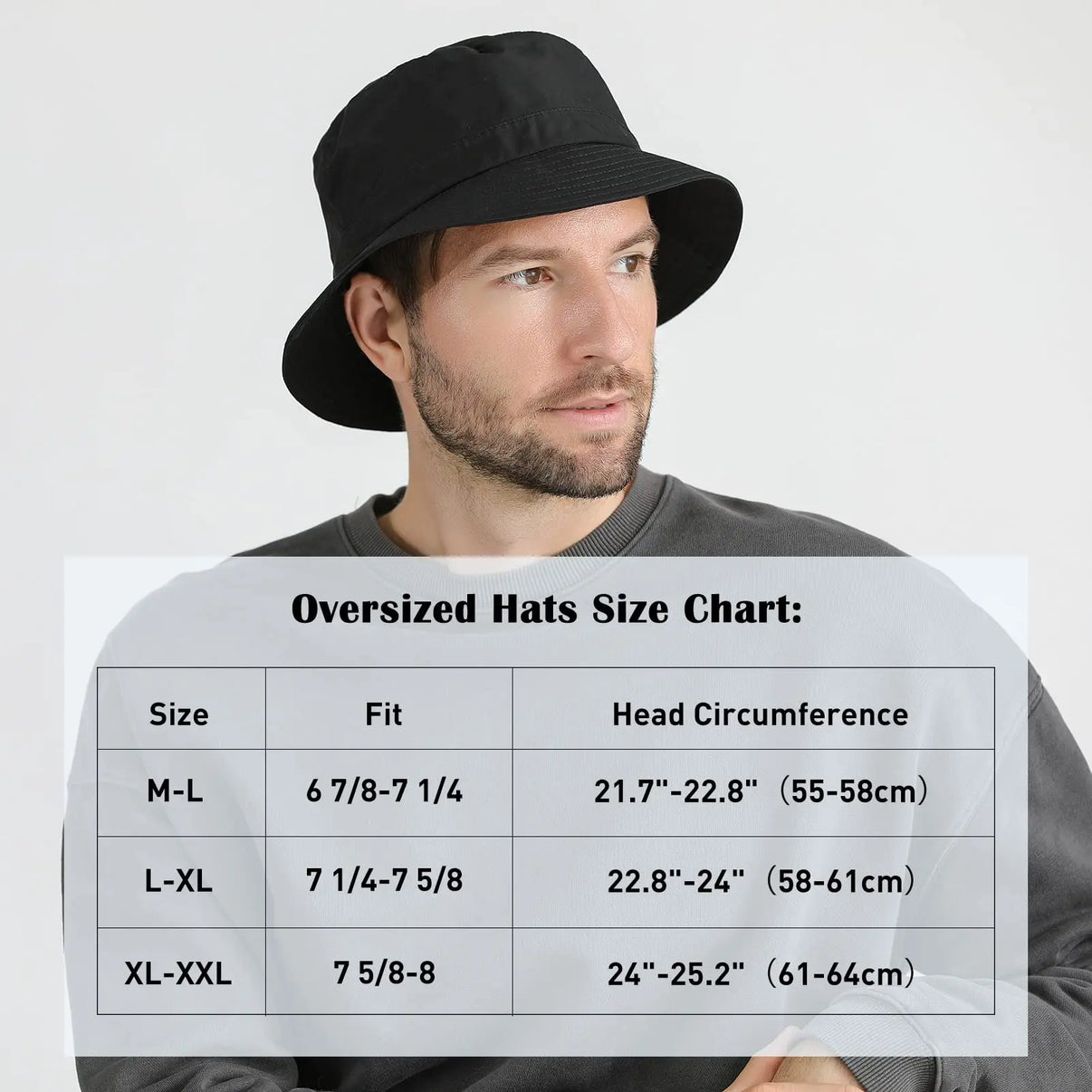 Oversize XL XXL Waterproof Bucket Rain Hat TOP-EX